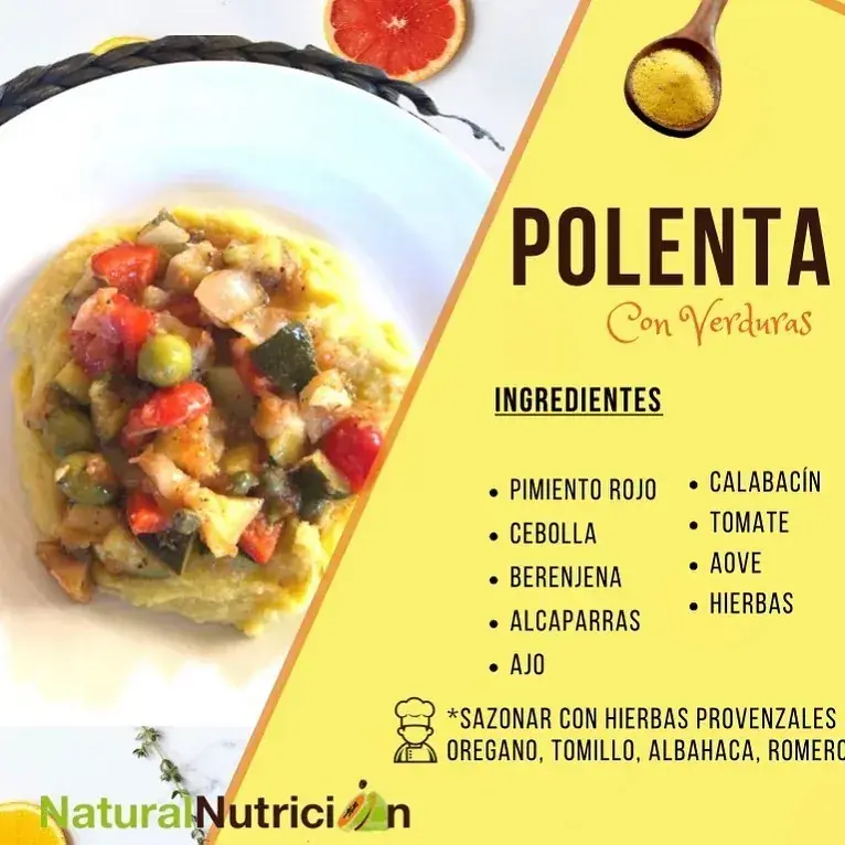Polenta con ratatouille de verduras